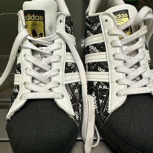 Adidas Black and White Graphic Sneakers